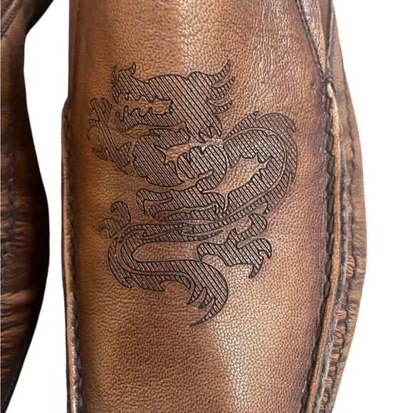 Marc Nason Embossed Dragon Leather Loafers Dress Shoes Size 10.5 Made in Italy main image 8